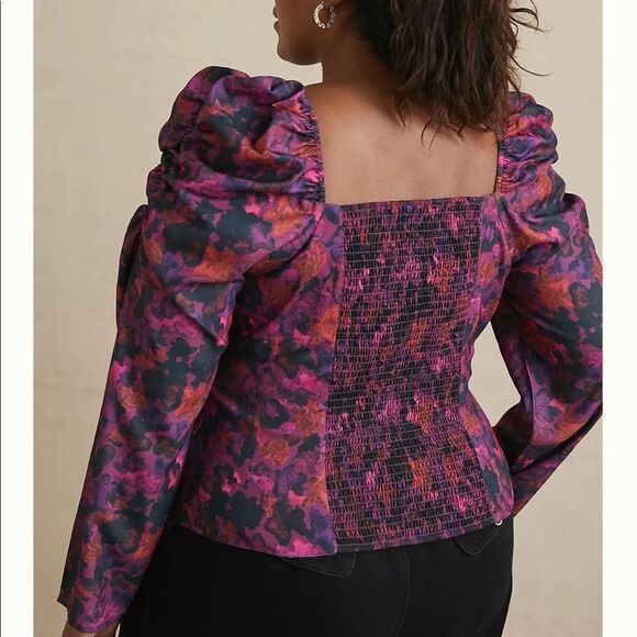 NWT Anthropologie Samant Chauhan Samara Cropped Blouse 1X B-1181 - Picture 3 of 3